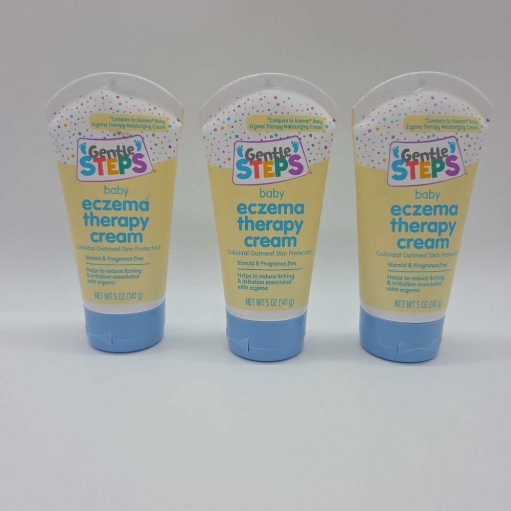 Lot 3 GENTLE STEPS 5 Oz Baby ECZEMA THERAPY Colloidal Oatmeal Cream *Exp 12/2025